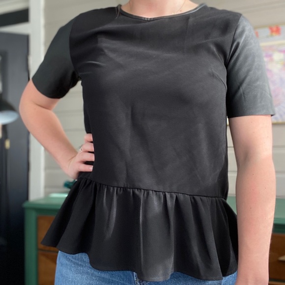 H&M black peplum top - Picture 1 of 2
